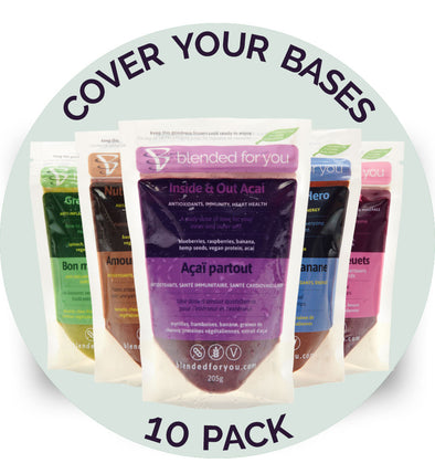 Blended For You Frozen Smoothie Blends -Cover Your Bases Combo 10 Pack