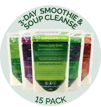 Blended For You: 3 Day Smoothie & Soup Cleanse Plan (15-Pack) Cleanse - collection:Cleanse Plans