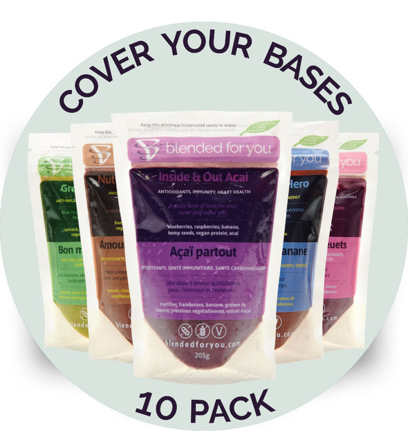 Blended For You Frozen Smoothie Blends -Cover Your Bases Combo 10 Pack